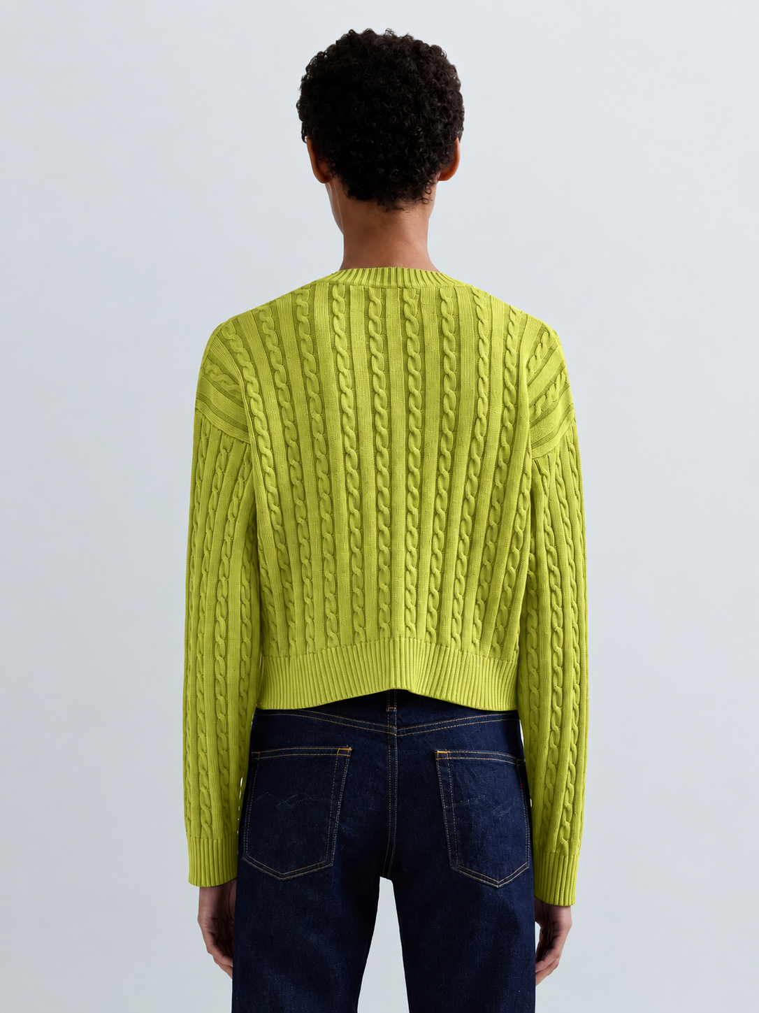 CROPPED CABLE-KNIT SWEATER WITH LOGO | DK4212 G21280G 038