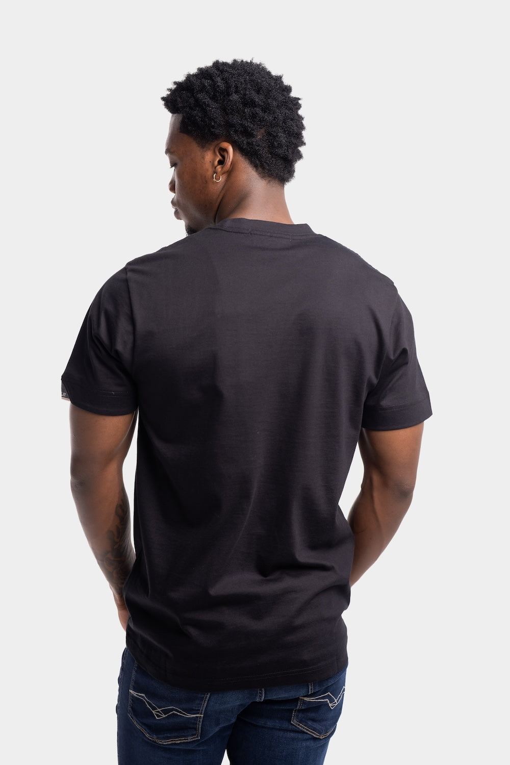 PIECE DYED HEAVY COTTON JERSEY T-SHIRT | BLACK M3379 23608P-098