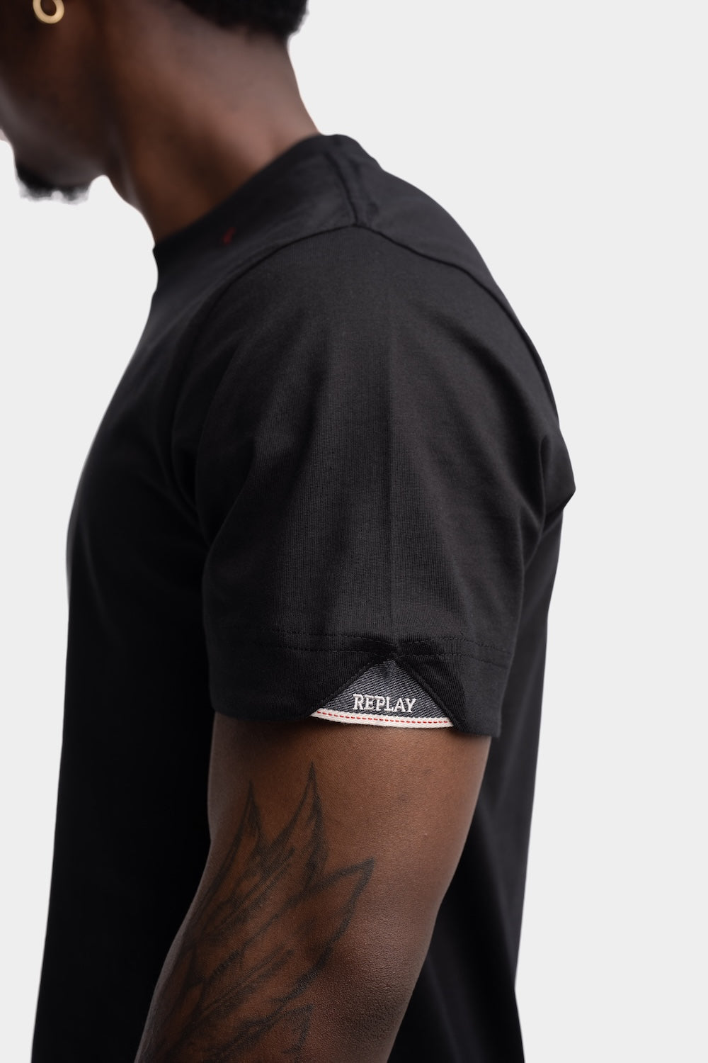 PIECE DYED HEAVY COTTON JERSEY T-SHIRT | BLACK M3379 23608P-098