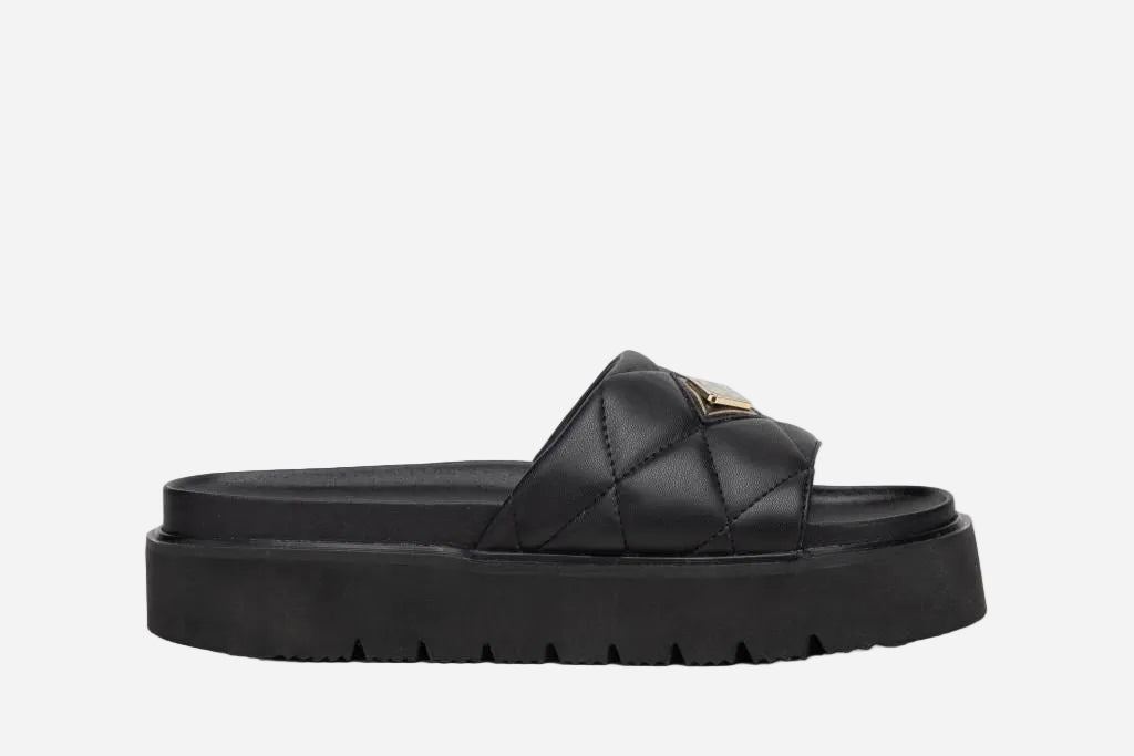 MUDDY QUILT LADIES SLIDERS | BLK RF810042S