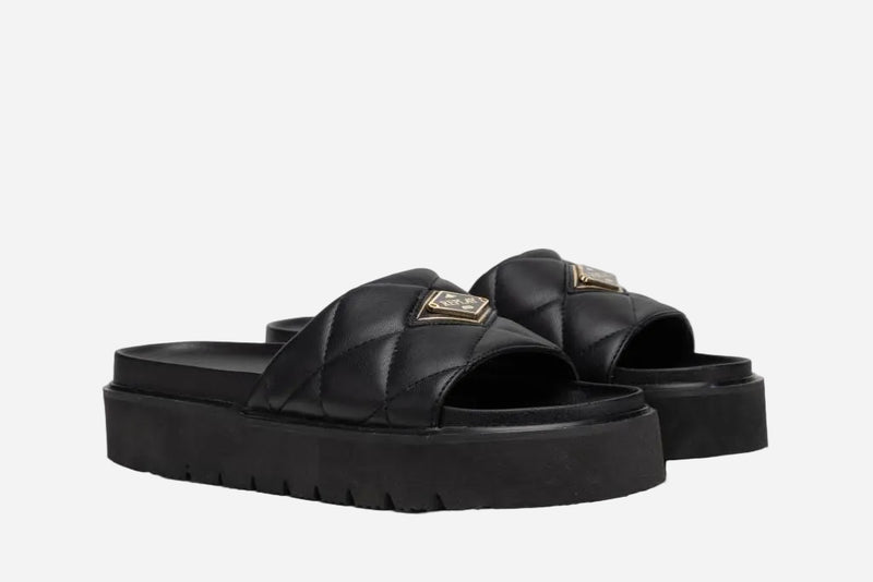MUDDY QUILT LADIES SLIDERS | BLK RF810042S