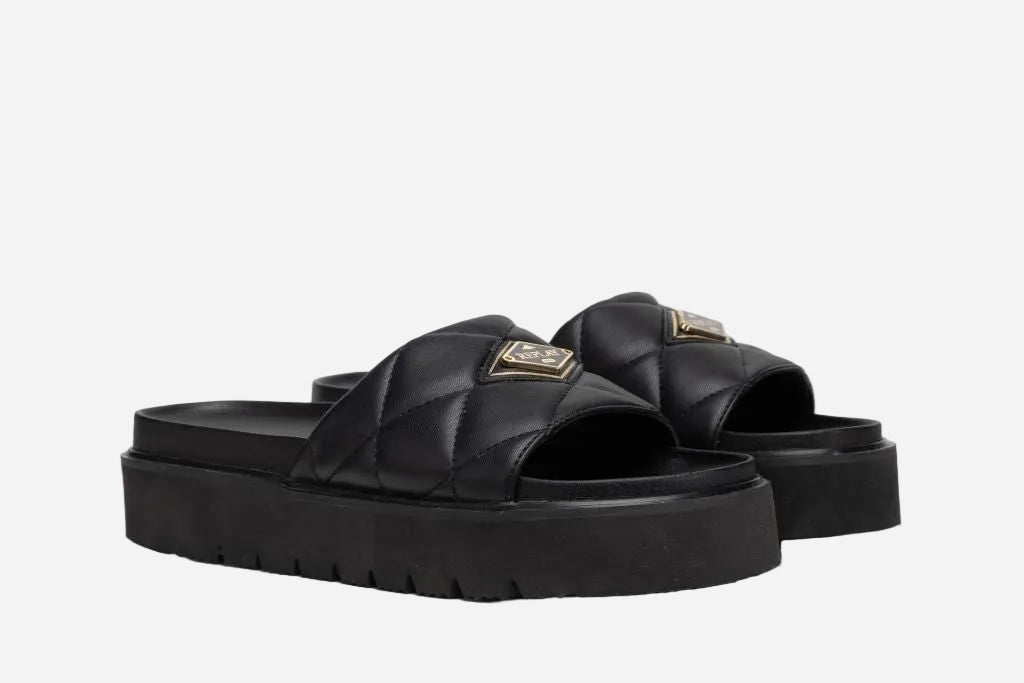 MUDDY QUILT LADIES SLIDERS | BLK RF810042S