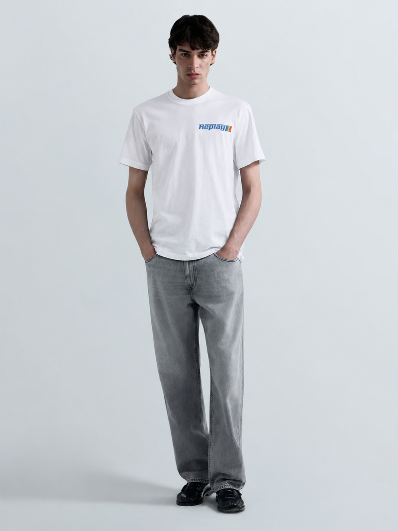 JERSEY T-SHIRT WITH LOGO GRAPHIC | NATURAL WHITE M3329 2660-011