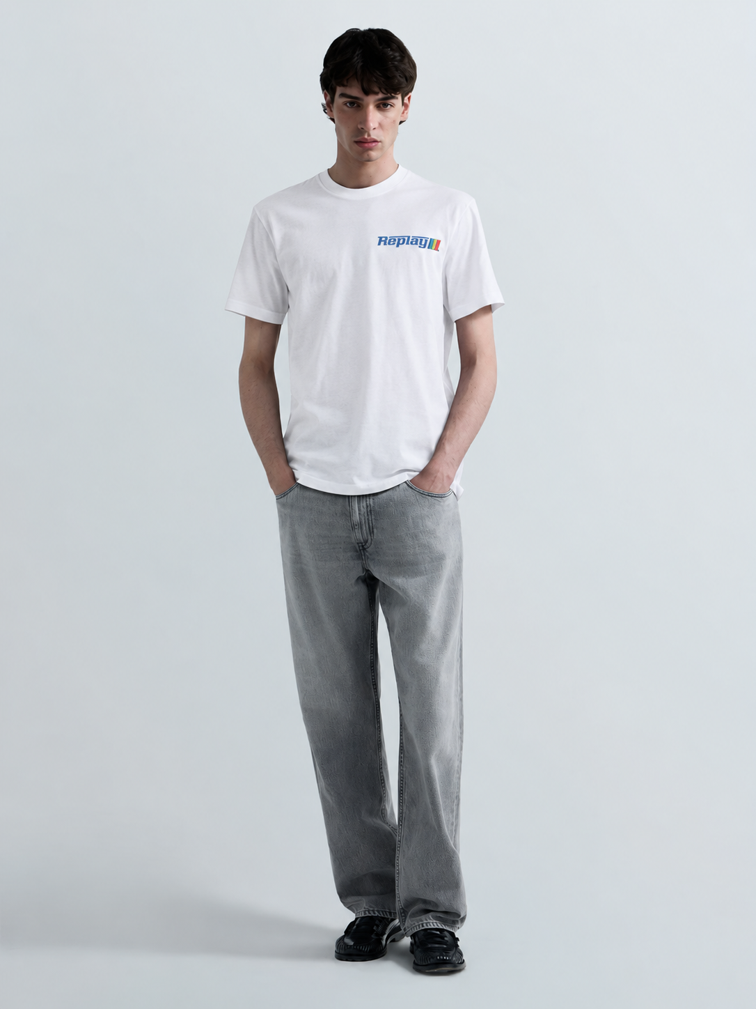JERSEY T-SHIRT WITH LOGO GRAPHIC | NATURAL WHITE M3329 2660-011