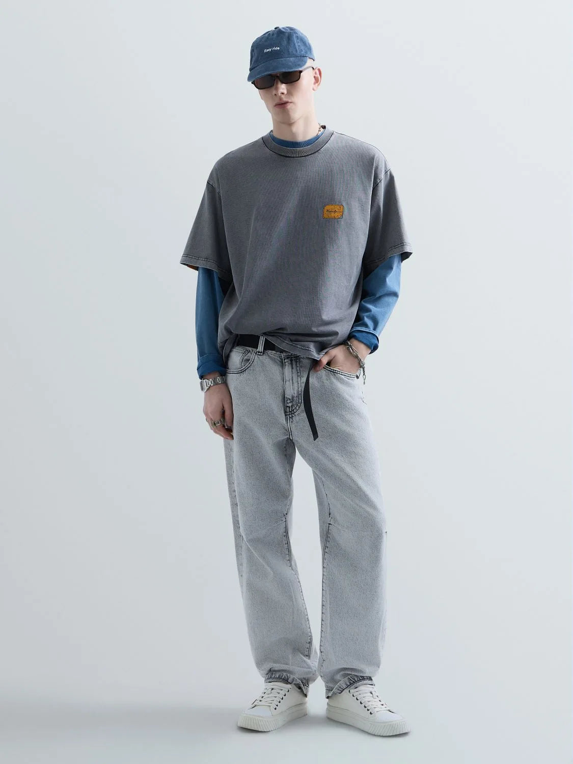 DIRTY WASH DRY HEAVY COTTON JERSEY T-SHIRT | ACID BLACK KU6047 D23846D-010