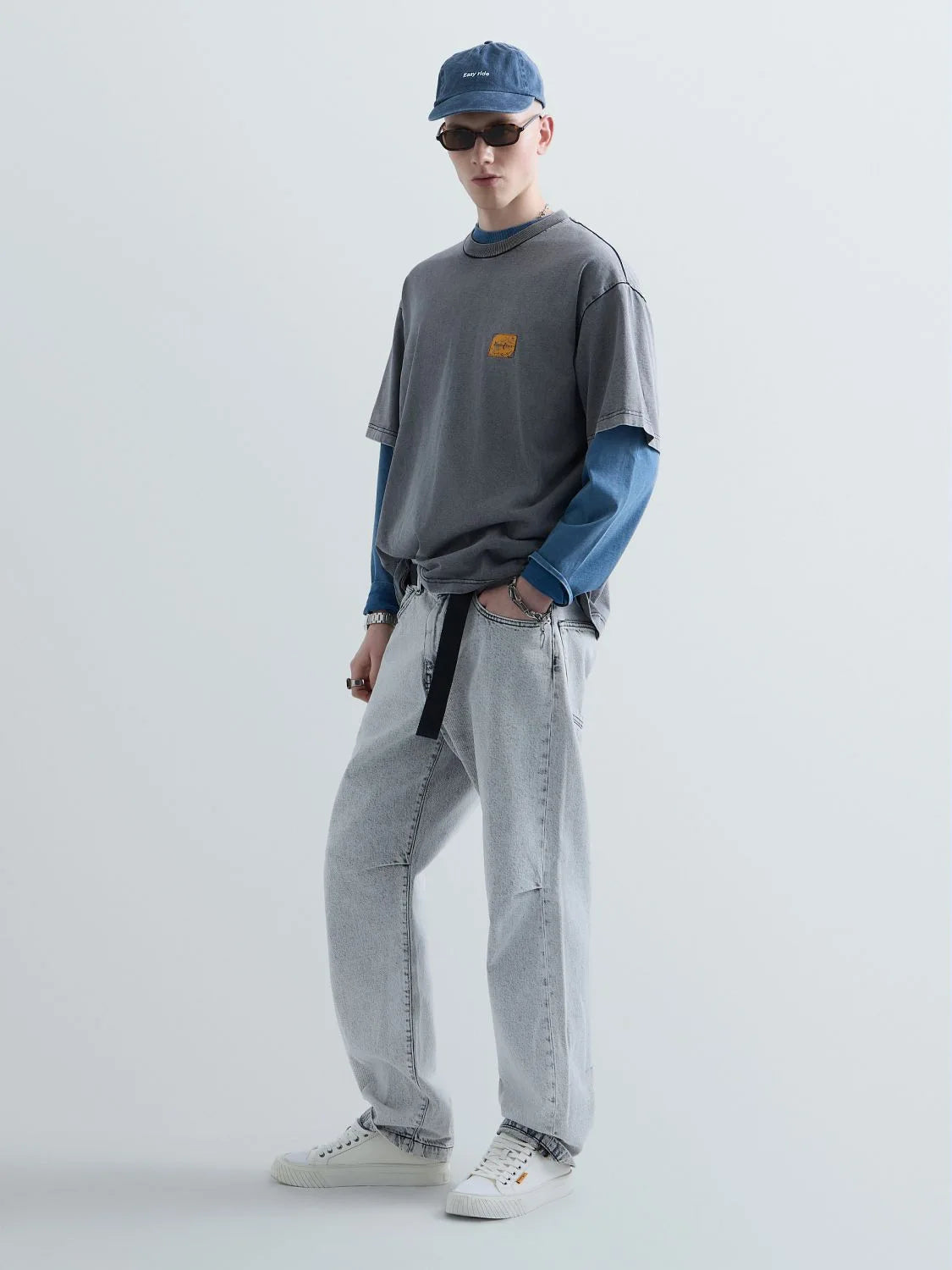 DIRTY WASH DRY HEAVY COTTON JERSEY T-SHIRT | ACID BLACK KU6047 D23846D-010