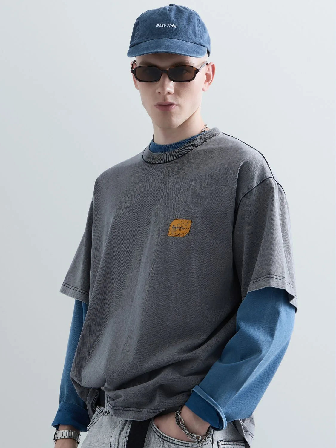 DIRTY WASH DRY HEAVY COTTON JERSEY T-SHIRT | ACID BLACK KU6047 D23846D-010