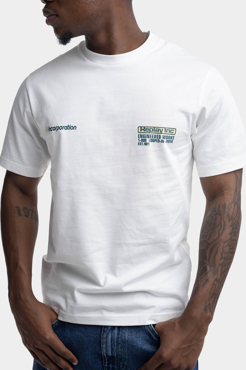 REPLAY INC. 20/1 COTTON JERSEY T-SHIRT | OFF WHITE KU6048 D23608P-011