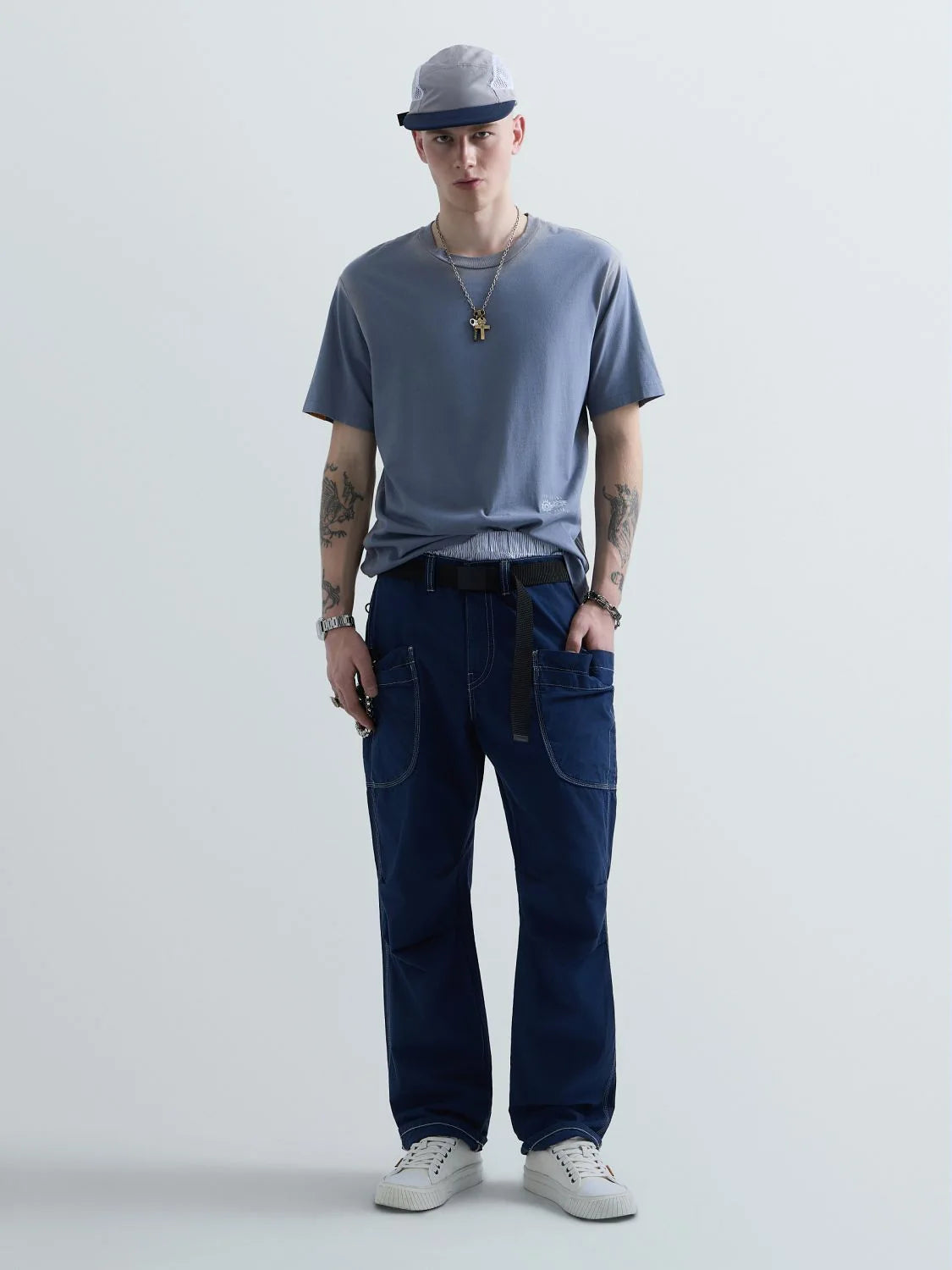 20/1 SPRAYED COTTON JERSEY T-SHIRT | LAKE BLUE KU6049 D23608S-781