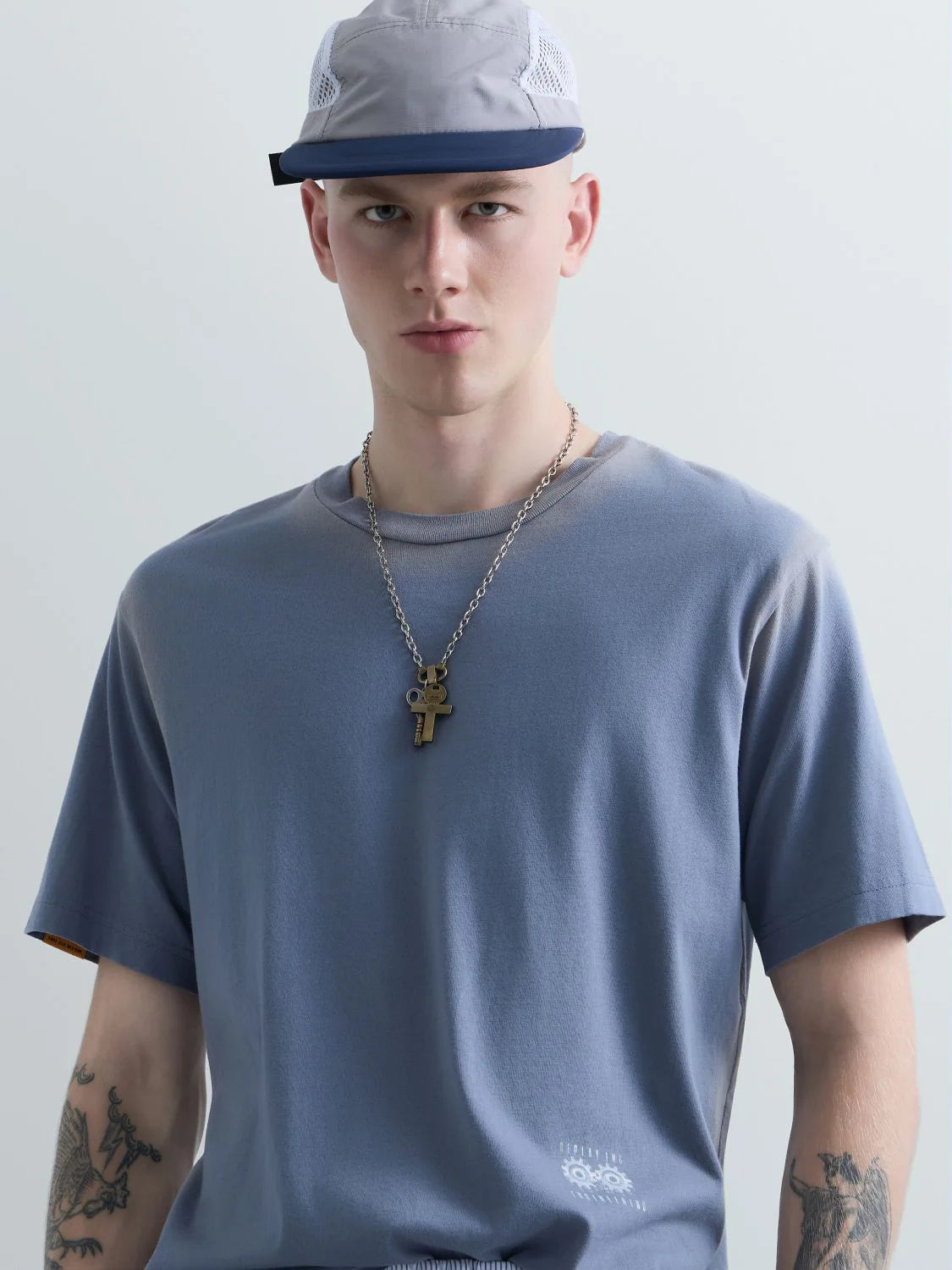 20/1 SPRAYED COTTON JERSEY T-SHIRT | LAKE BLUE KU6049 D23608S-781