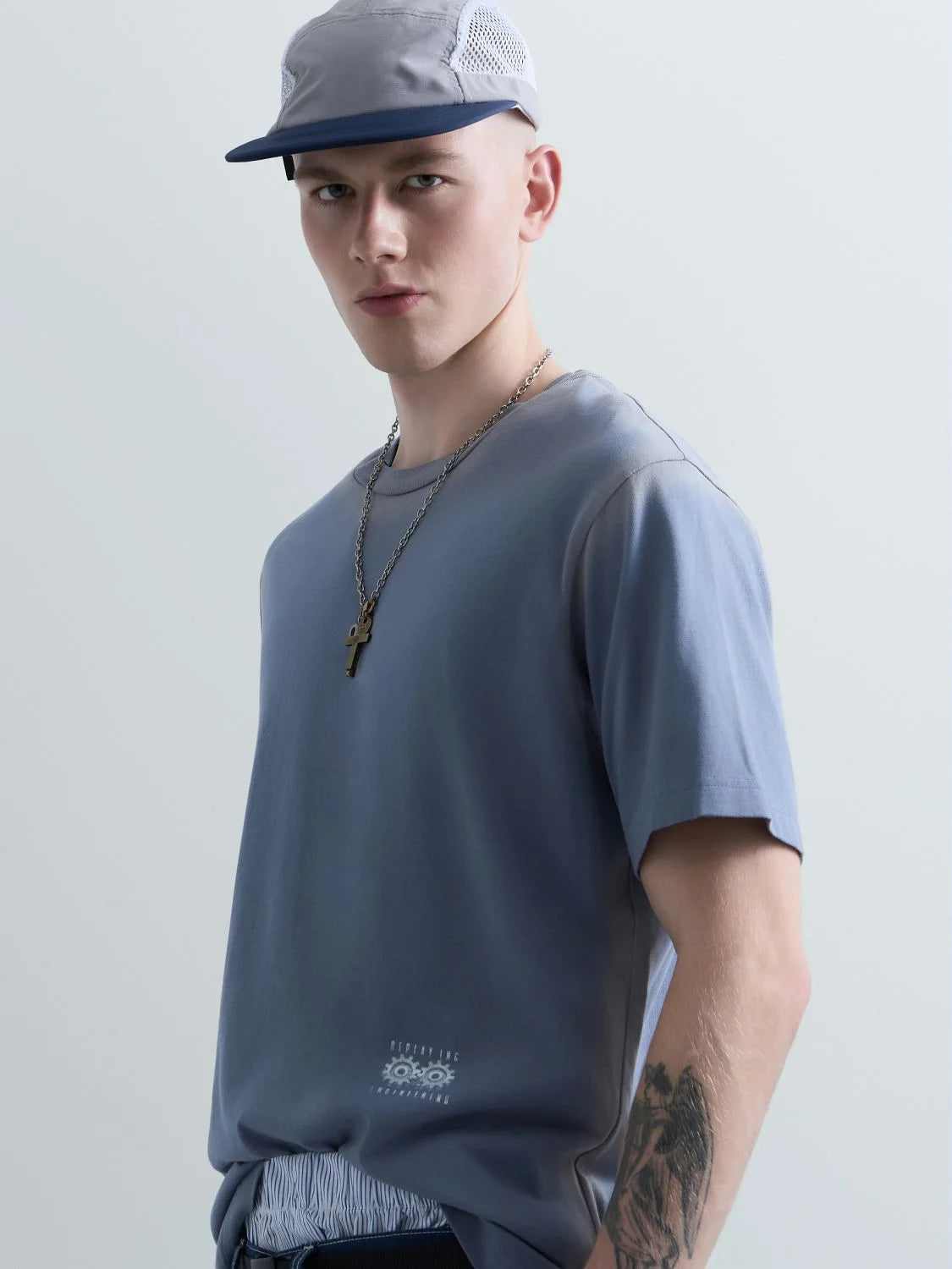 20/1 SPRAYED COTTON JERSEY T-SHIRT | LAKE BLUE KU6049 D23608S-781