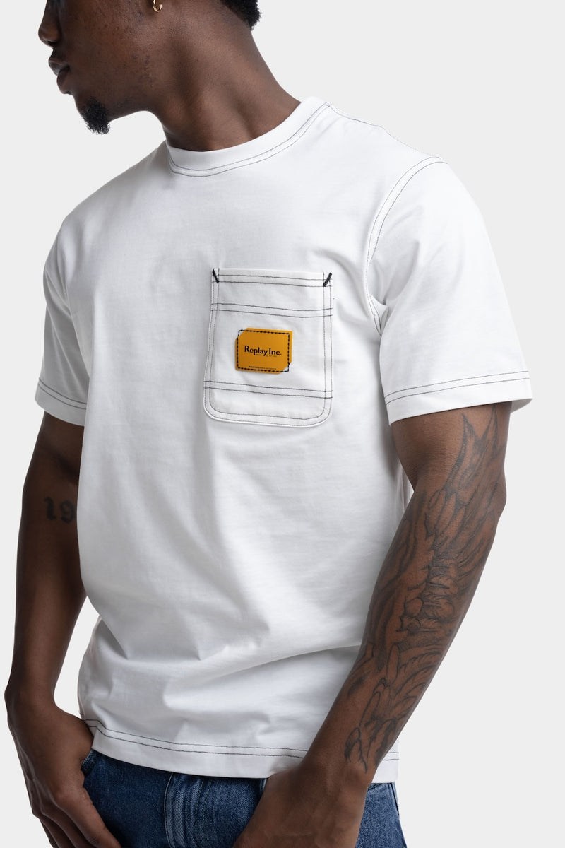 REPLAY INC. 20/1 COTTON JERSEY T-SHIRT | OFF WHITE KU6053 D23608P-011