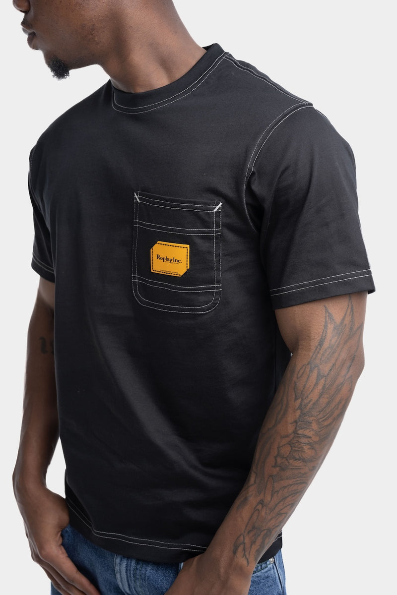 REPLAY INC. 20/1 COTTON JERSEY T-SHIRT | BLACK KU6053 D23608P-098