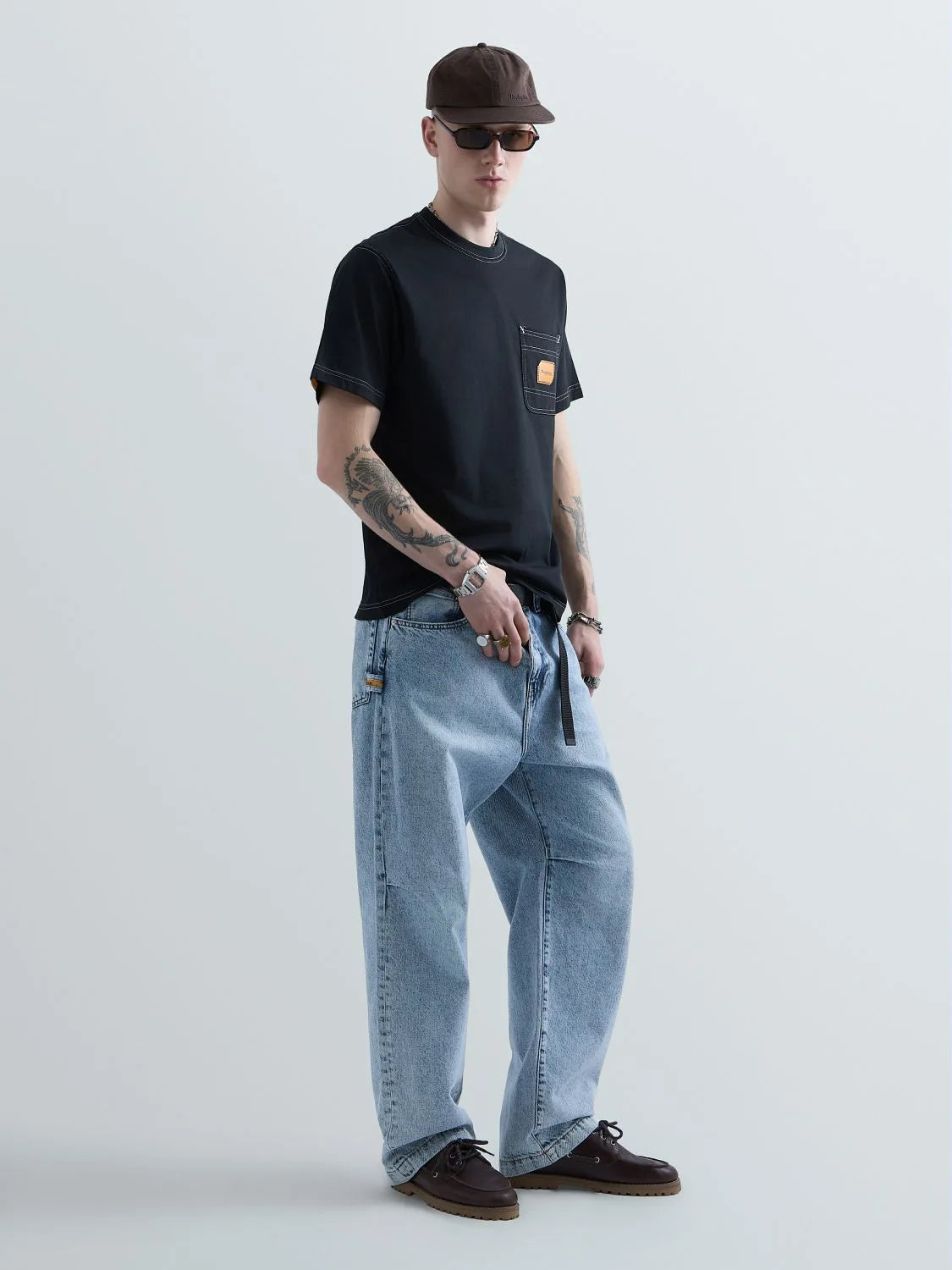 20/1 COTTON JERSEY T-SHIRT | BLACK KU6053 D23608P-098