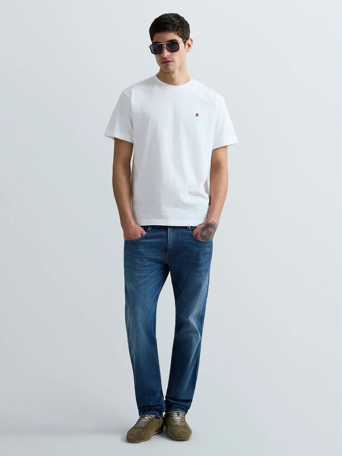 JERSEY T-SHIRT WITH R EMBROIDERY | M3015 011