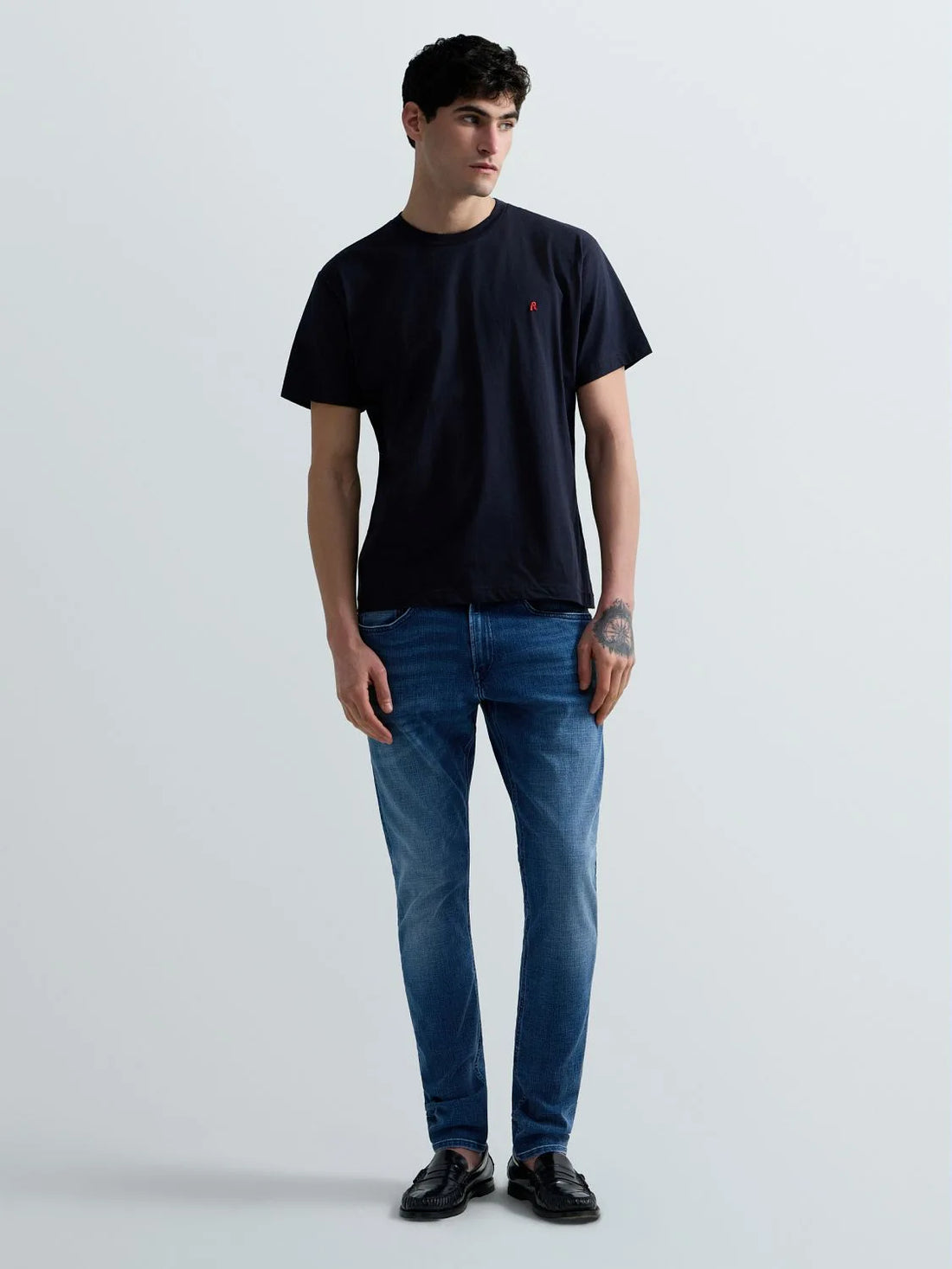 JERSEY T-SHIRT WITH RED R LOGO | DARK NAVY M3015 2660-970
