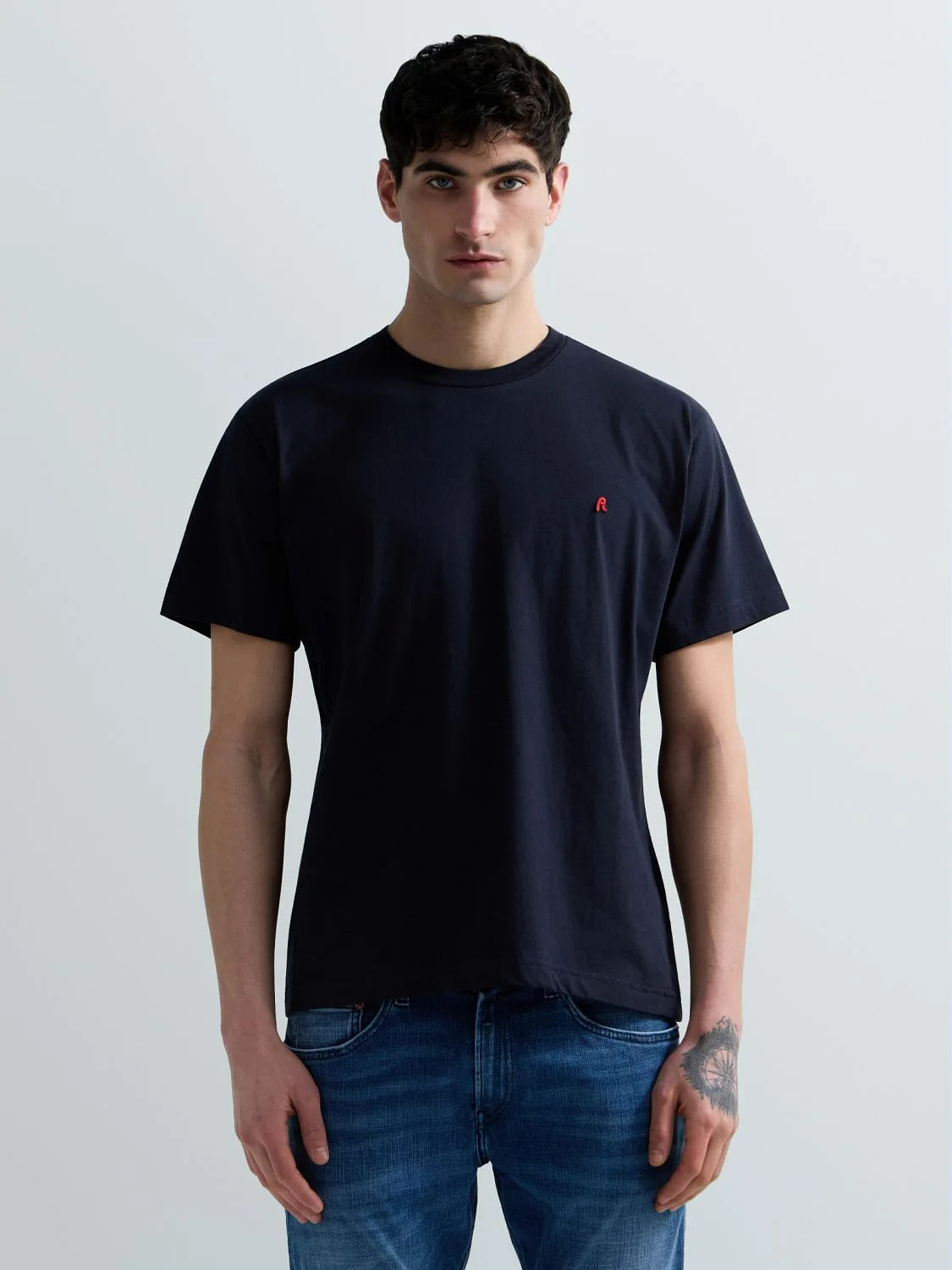 JERSEY T-SHIRT WITH RED R LOGO | DARK NAVY M3015 2660-970