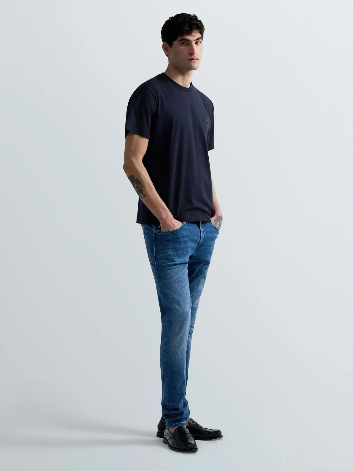 JERSEY T-SHIRT WITH RED R LOGO | DARK NAVY M3015 2660-970