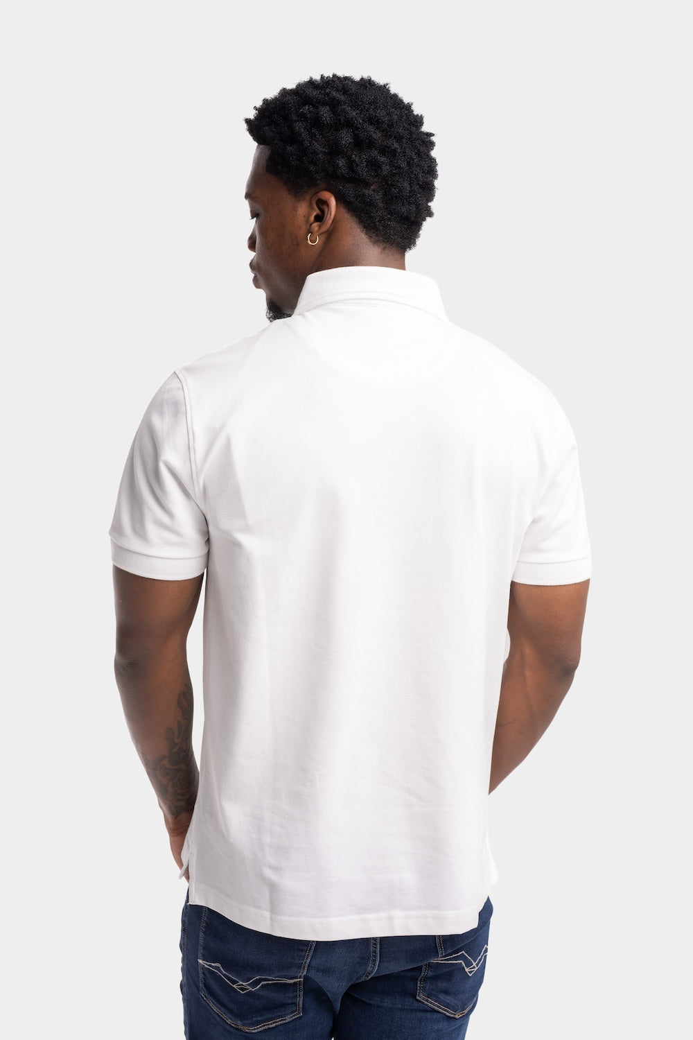 STRETCH COTTON PIQUET POLO SHIRT | NATURAL WHITE M3069 21868-011