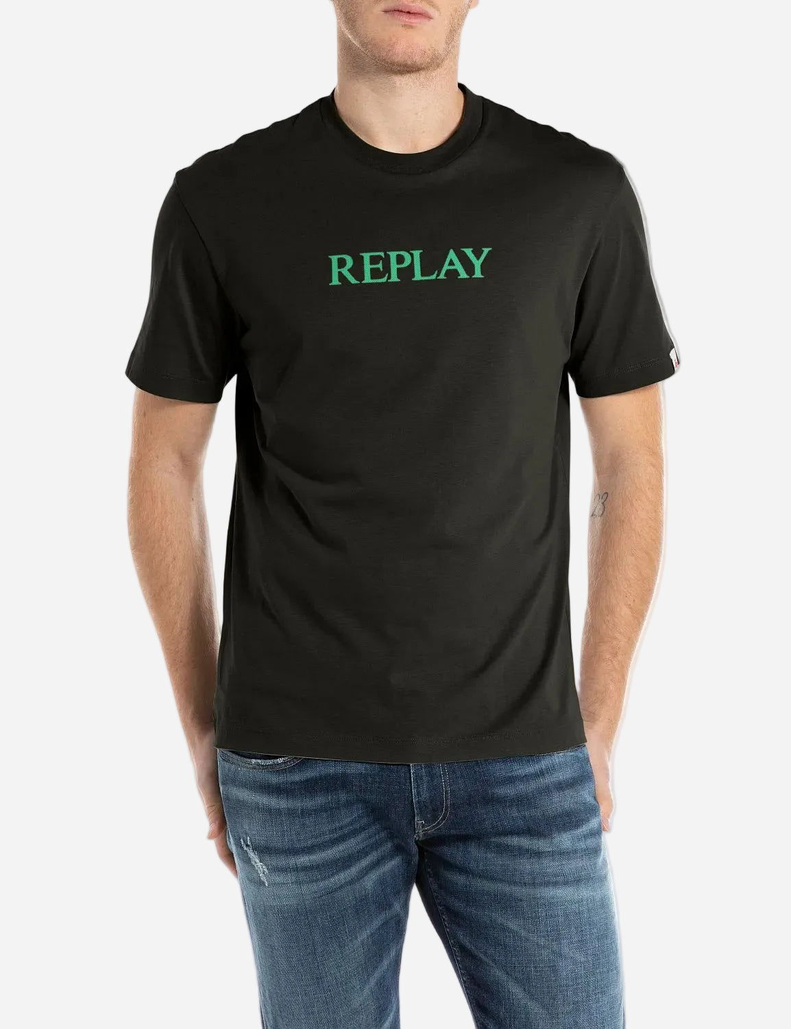 COTTON CREW-NECK T-SHIRT WITH LETTERING | M3221 2660 098