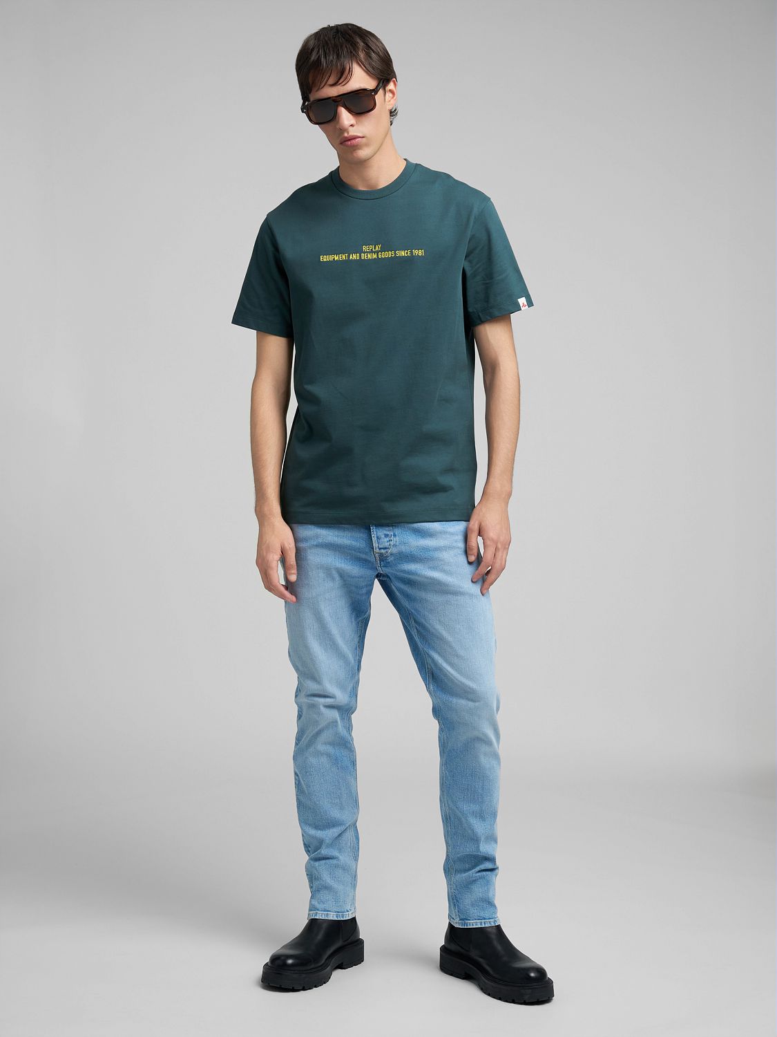 JERSEY T-SHIRT WITH LETTERING EMBROIDERY | M3253 23804 135