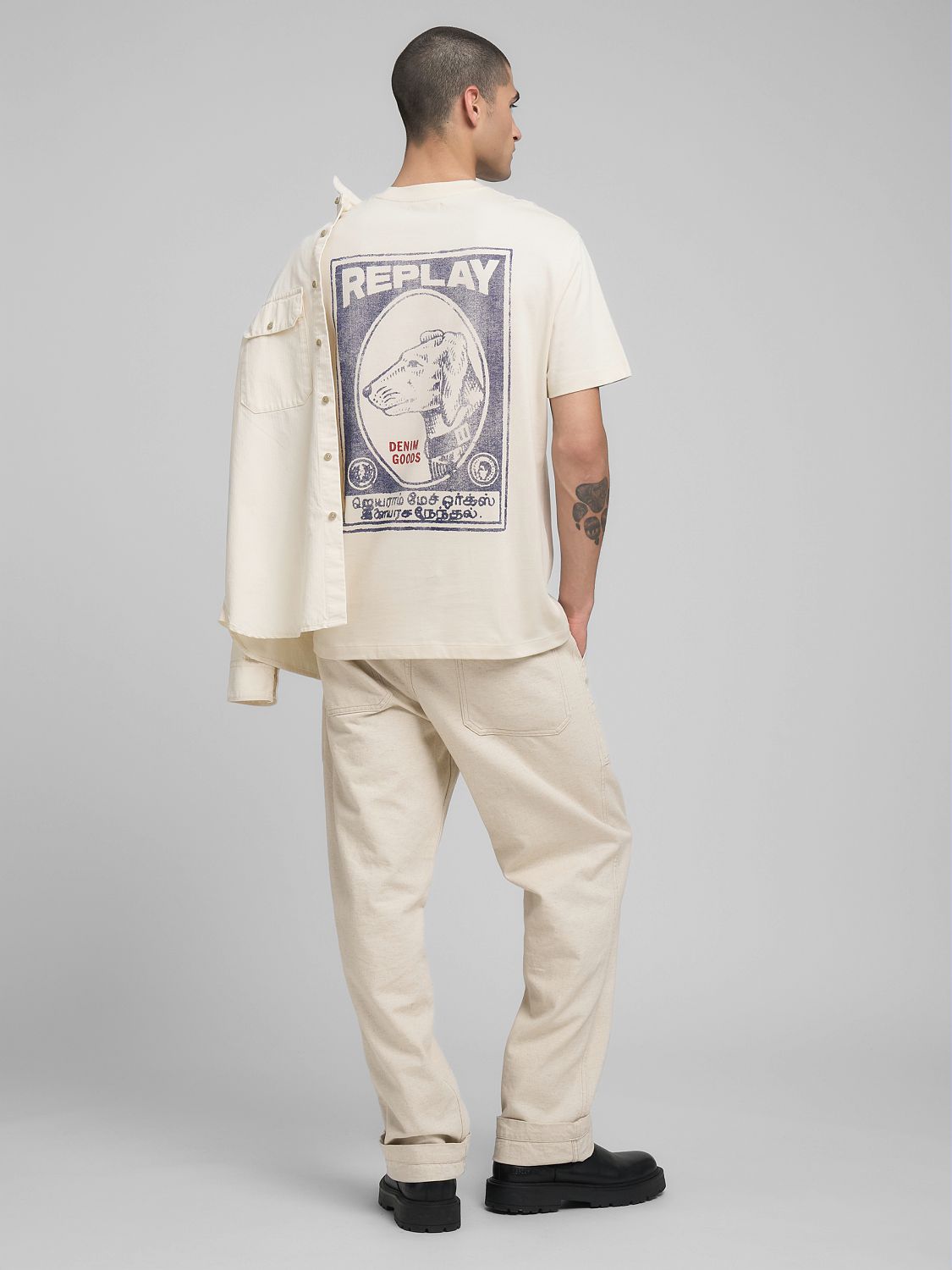 CREW-NECK T-SHIRT WITH VINTAGE PRINT | M3282 23608P 200