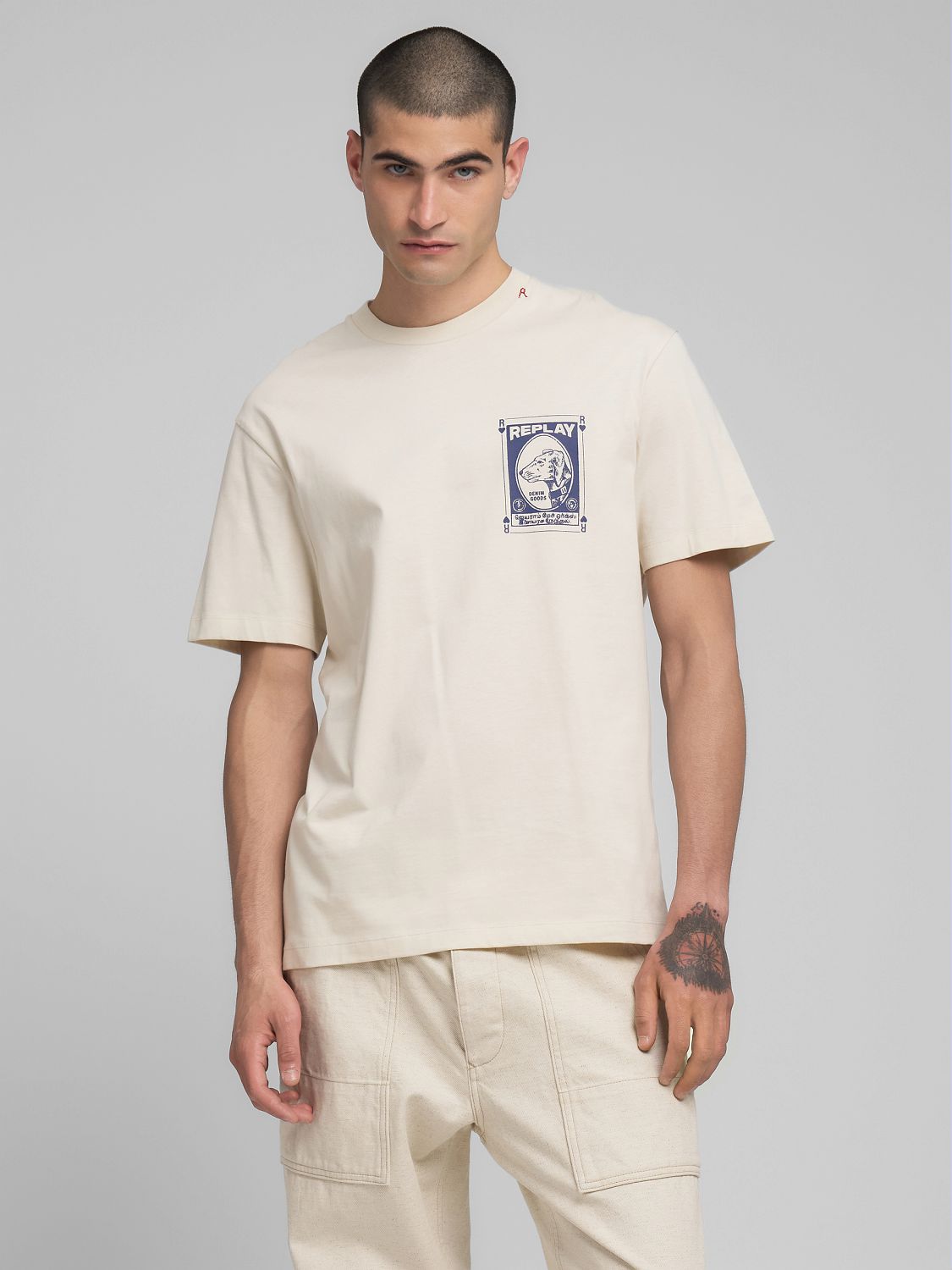 CREW-NECK T-SHIRT WITH VINTAGE PRINT | M3282 23608P 200