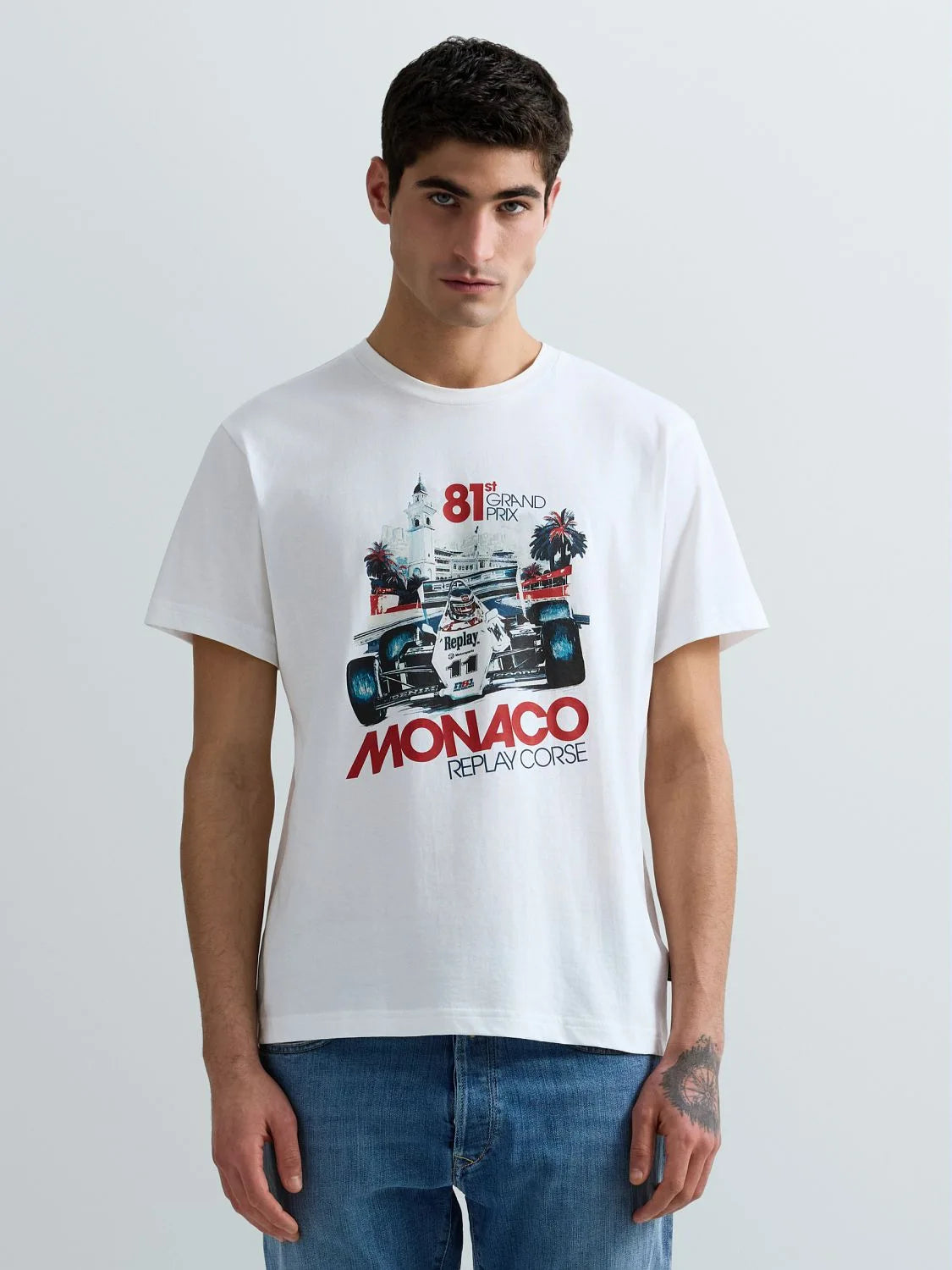 JERSEY T-SHIRT WITH FORMULA 1 GRAPHIC | NATURAL WHITE M3429 2660-011