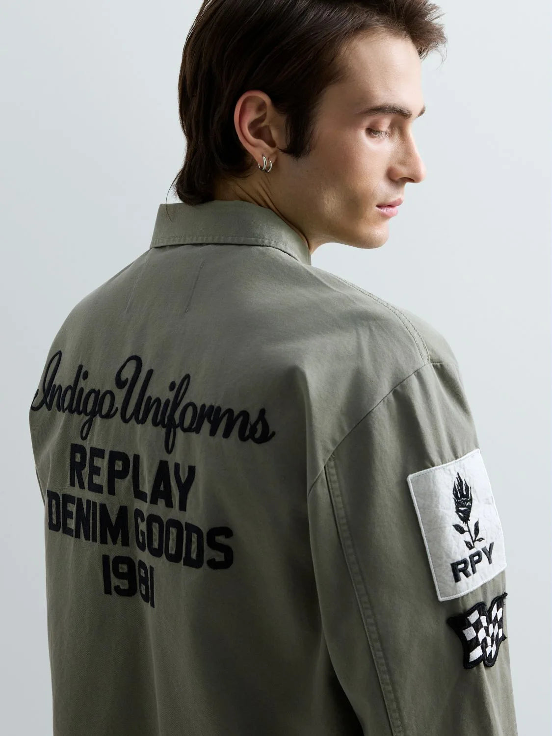 OVERSHIRT WITH PATCH AND LOGO | LIGHT MILITARY M8445C 85022N-103