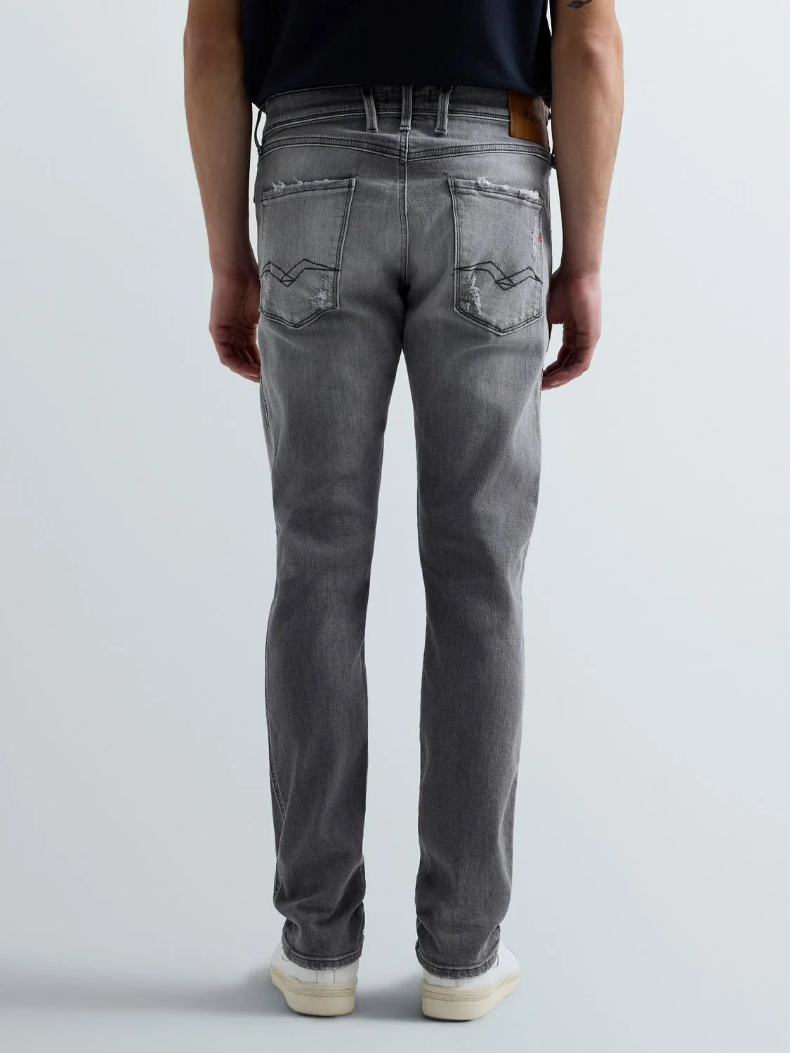 12 OZ WHITE WEFT BLACK POWER STRETCH DENIM | MEDIUM GREY M914Q 199 112-096