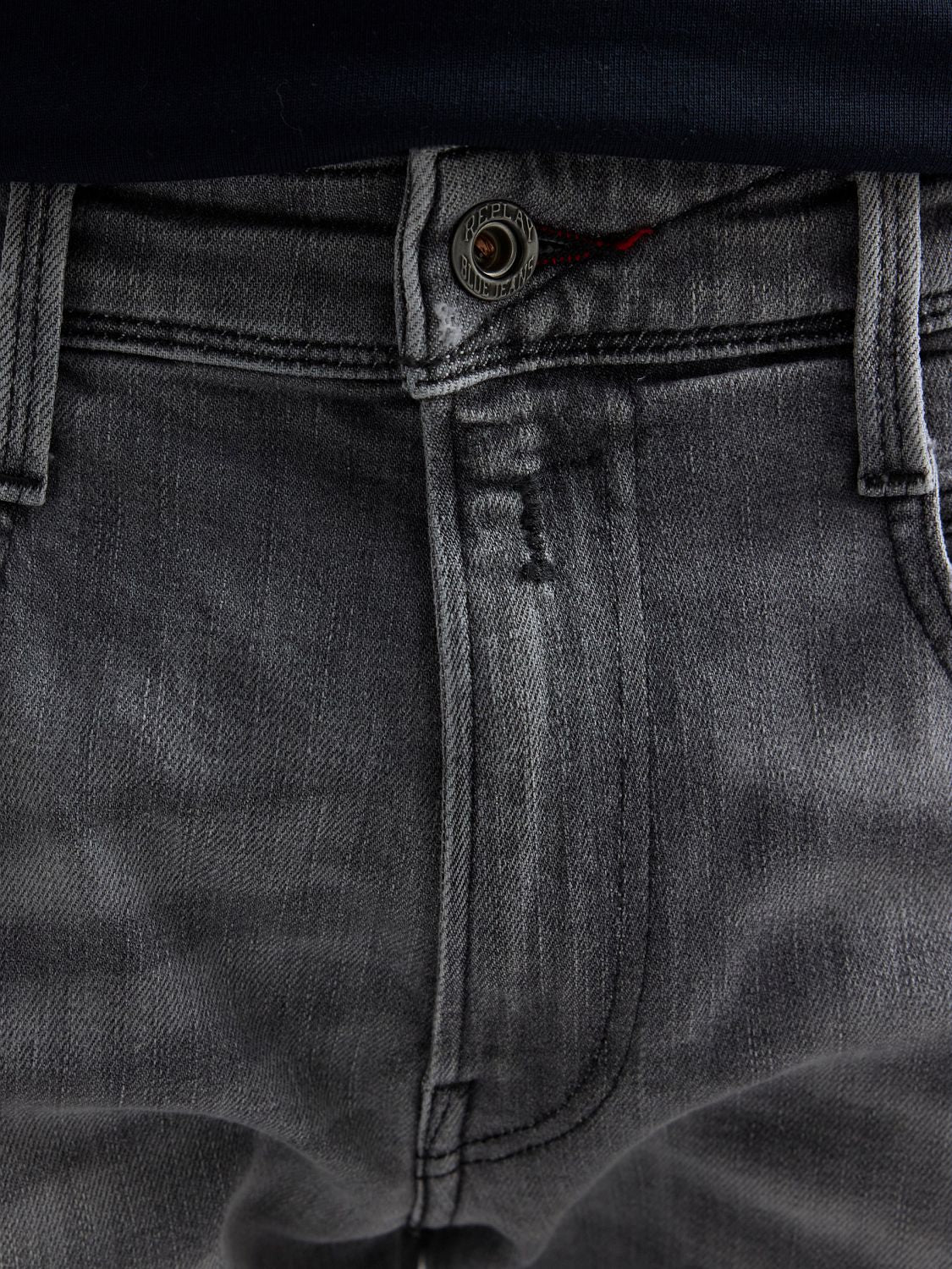 12 OZ WHITE WEFT BLACK POWER STRETCH DENIM | MEDIUM GREY M914Q 199 112-096