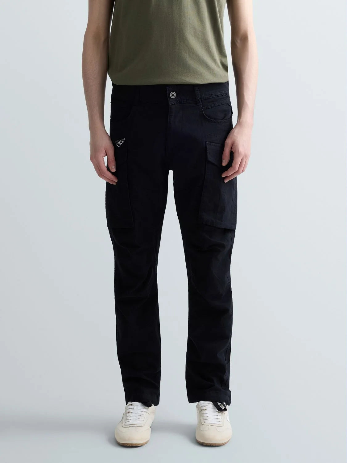 COMFORT COTTON TWILL CARGO | BLACK M9873S 84387-098