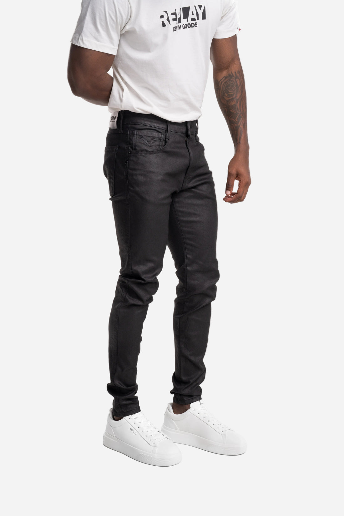 SUPER SLIM FIT WAX COATED BRONNY JEANS | MA934A 13A 07 098