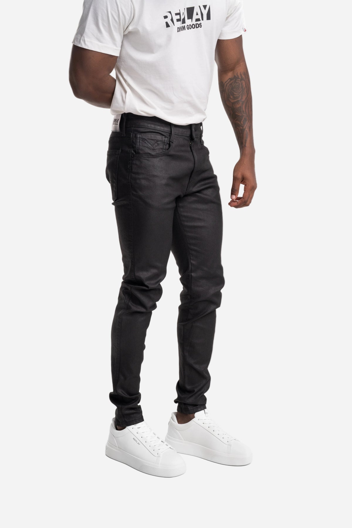 SUPER SLIM FIT WAX COATED BRONNY JEANS | MA934A 13A 07 098