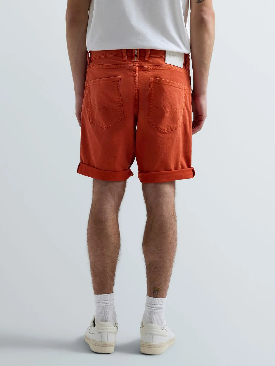 9.5 OZ STRETCH BULL DENIM TAPERED-FIT SHORTS | BURNT ORANGE MA981Y 8488790-644