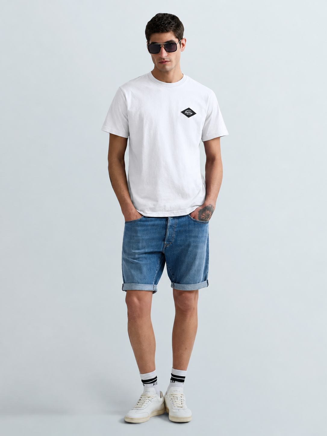 ORGANIC COTTON T-SHIRT WITH PATCH | NATURAL WHITE M3368 23732P-011
