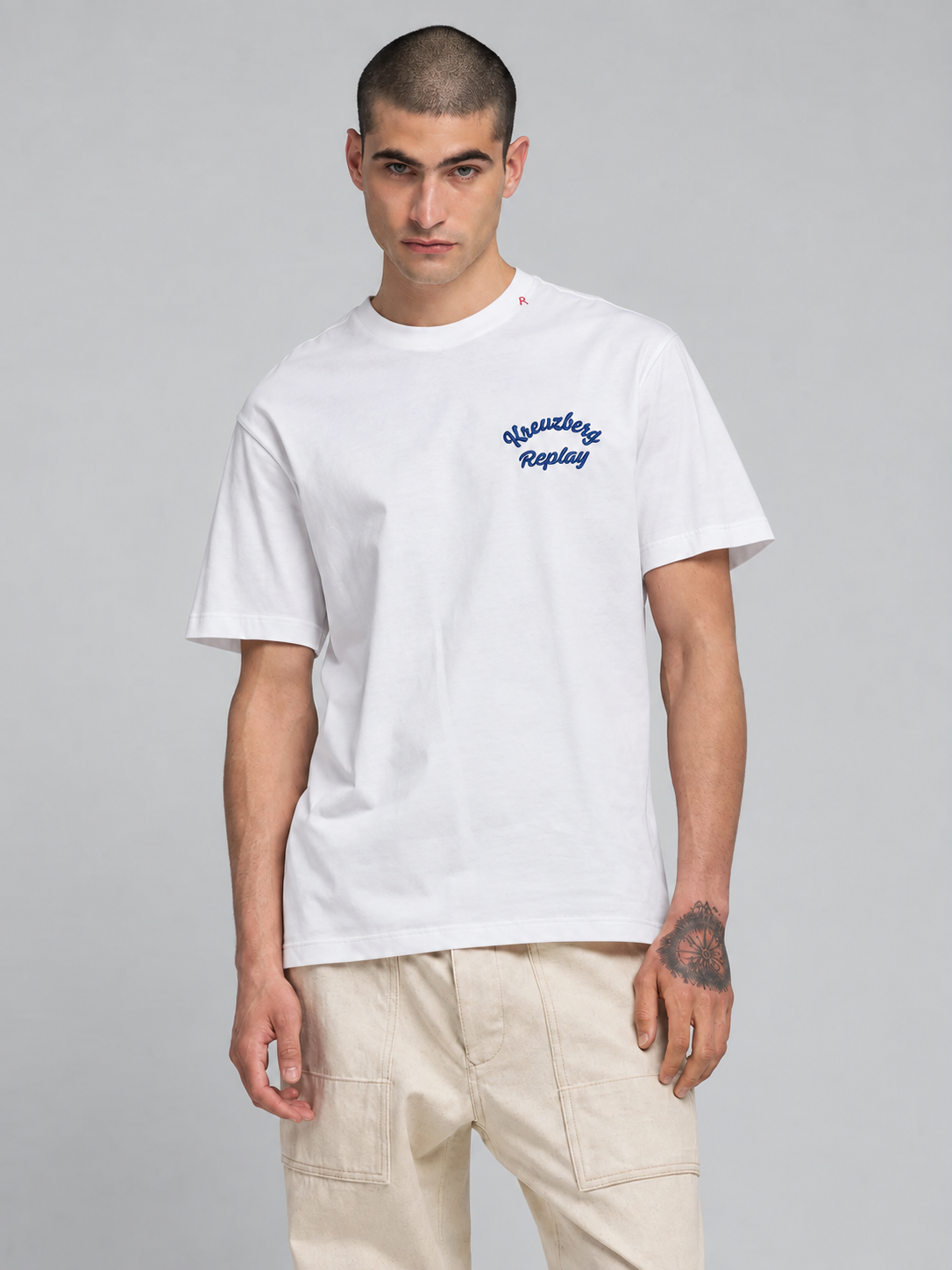 PIECE DYED HEAVY COTTON JERSEY T-SHIRT | NATURAL WHITE M3536 23608P-011