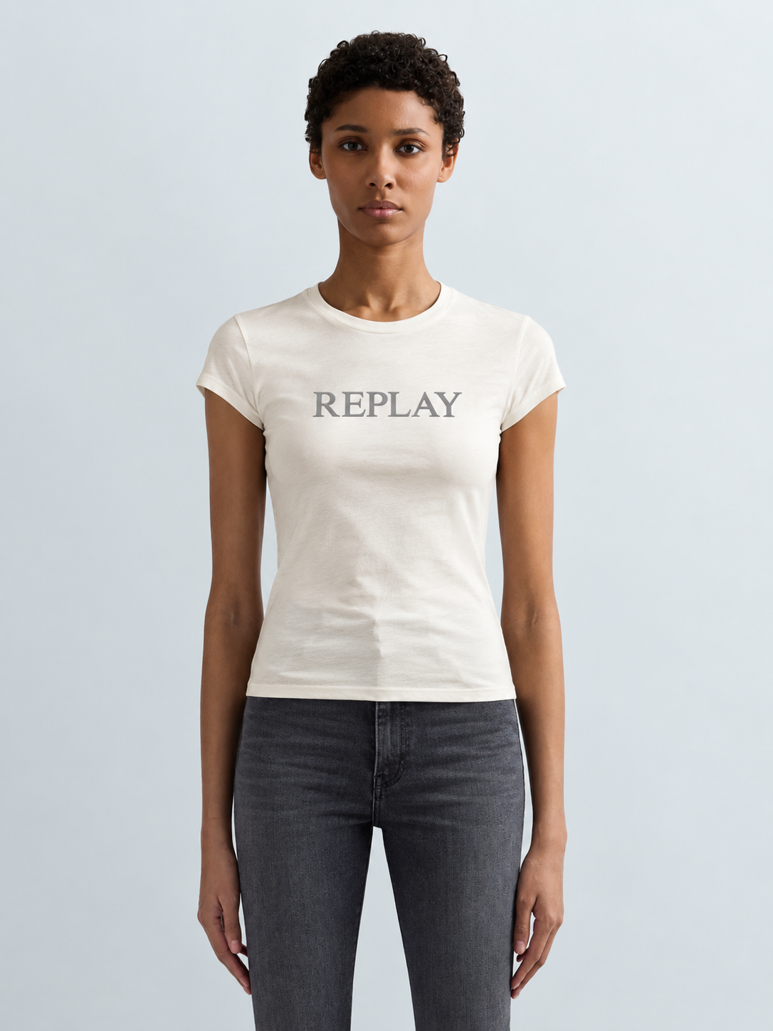 SLIM T-SHIRT WITH LETTERING | W08NW 00KZJ C011