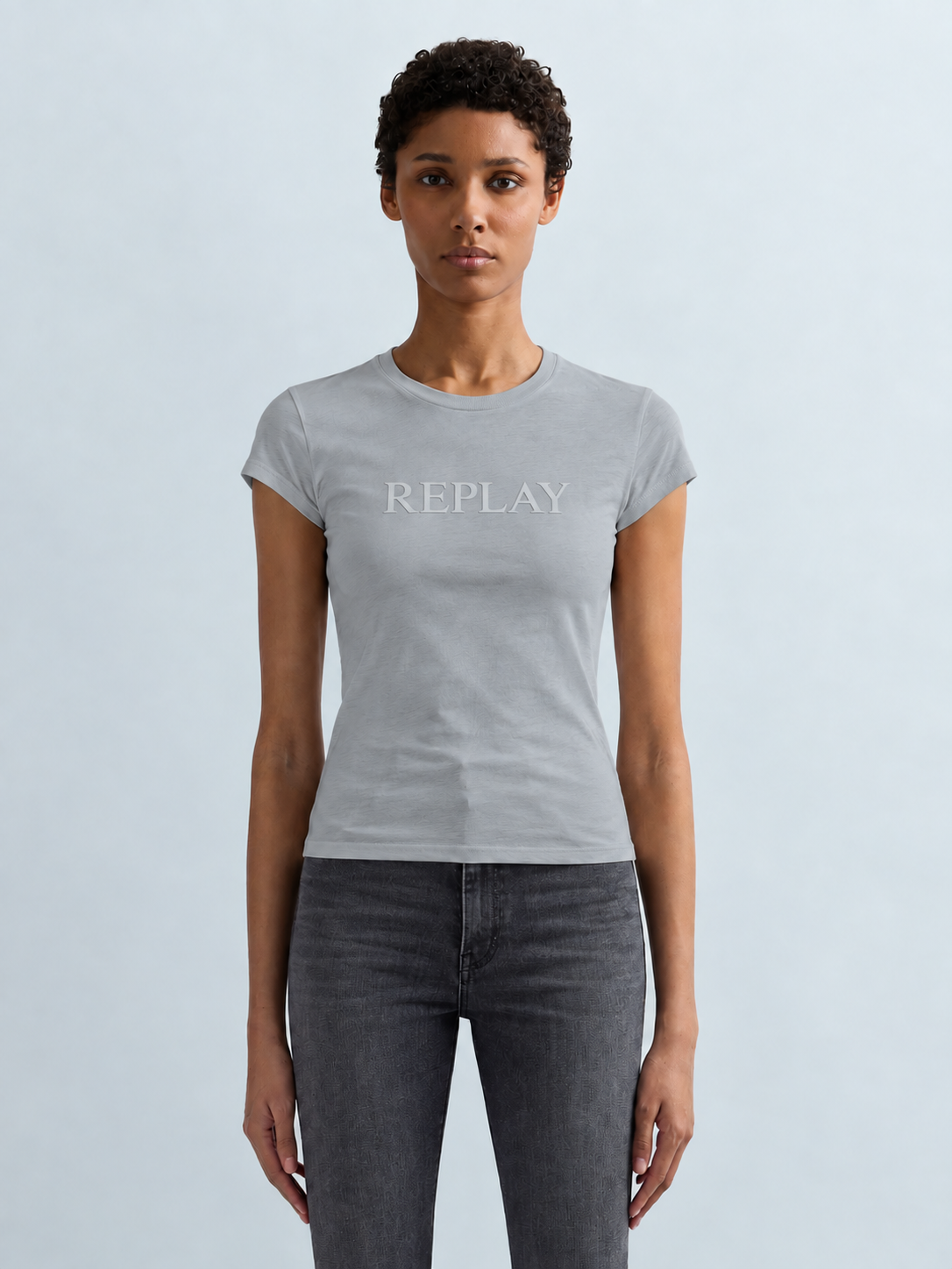 SLIM T-SHIRT WITH LETTERING | W08NW 00KZJ C09R