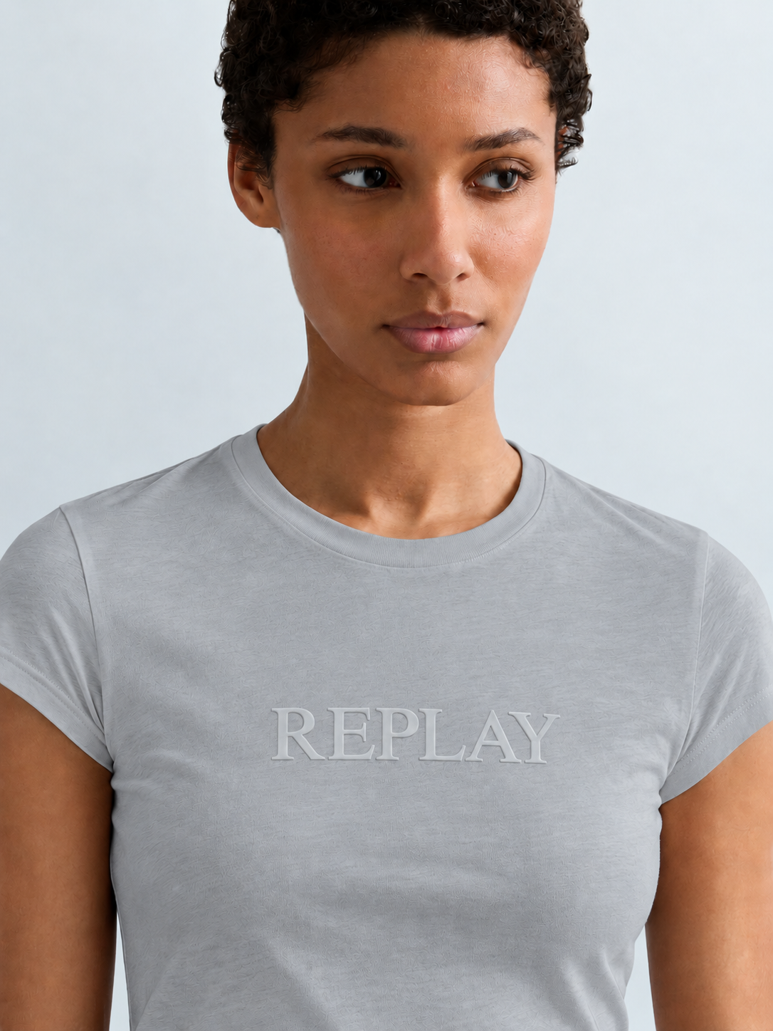 SLIM T-SHIRT WITH LETTERING | W08NW 00KZJ C09R