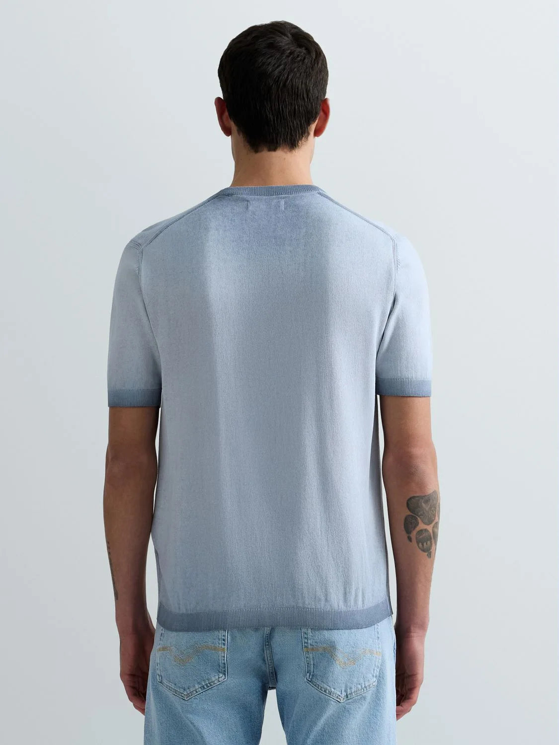 OMBRE COTTON REGULAR-FIT SWEATER T-SHIRT | PEWTER BLUE UK4718 G20785A-211
