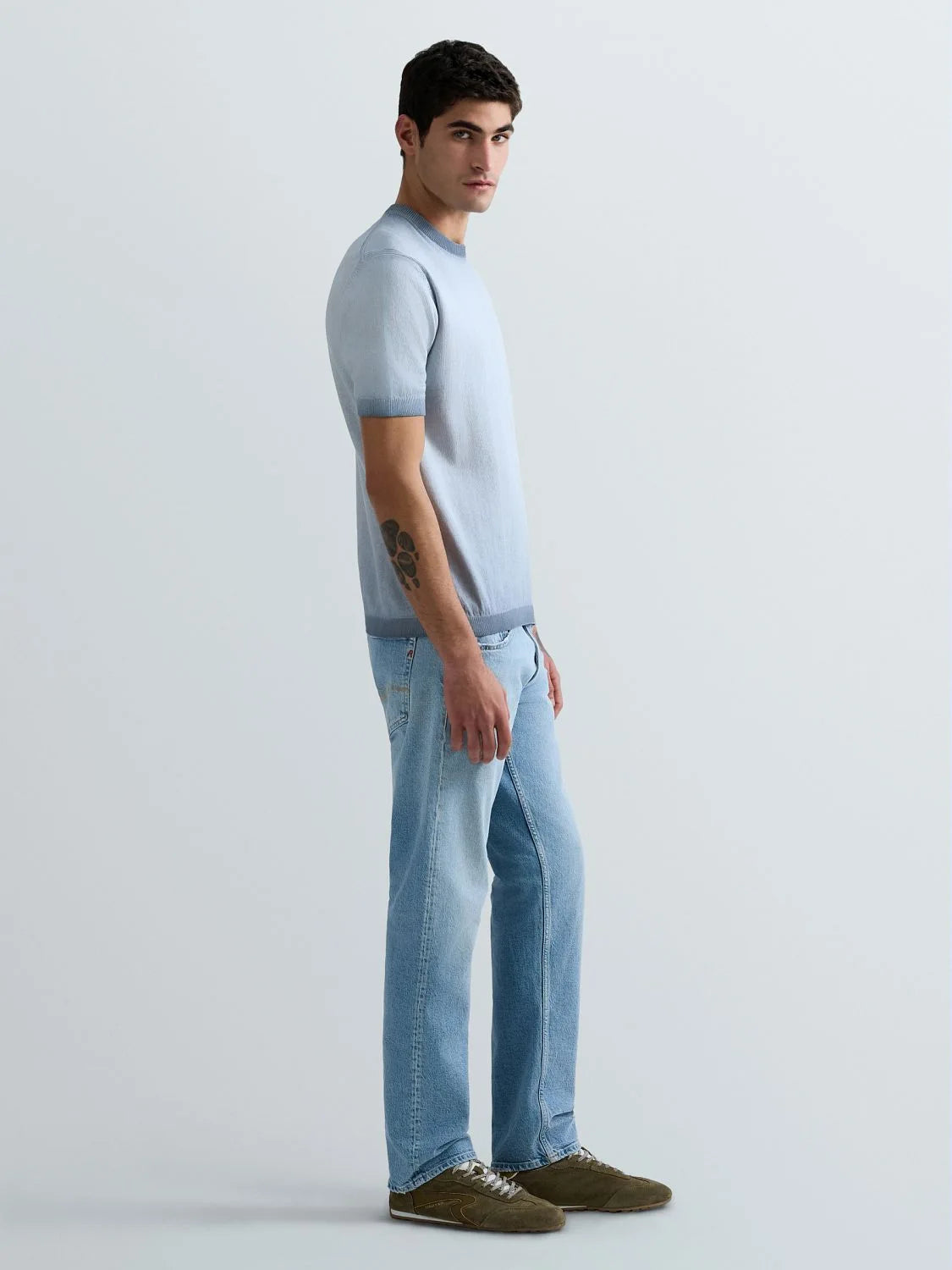 OMBRE COTTON REGULAR-FIT SWEATER T-SHIRT | PEWTER BLUE UK4718 G20785A-211