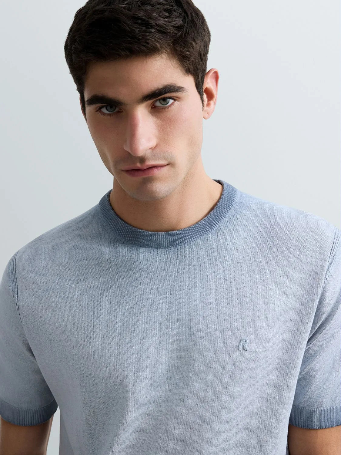 OMBRE COTTON REGULAR-FIT SWEATER T-SHIRT | PEWTER BLUE UK4718 G20785A-211