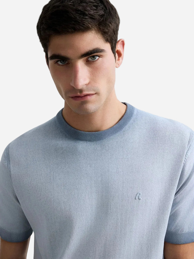 OMBRE COTTON REGULAR-FIT SWEATER T-SHIRT | PEWTER BLUE UK4718 G20785A-211