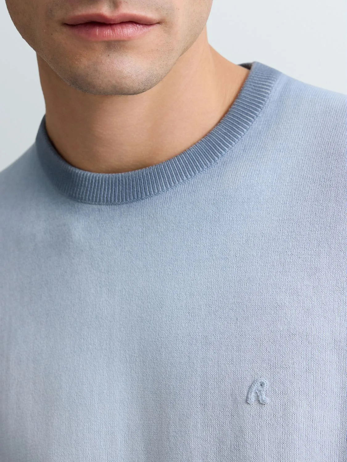 OMBRE COTTON REGULAR-FIT SWEATER T-SHIRT | PEWTER BLUE UK4718 G20785A-211