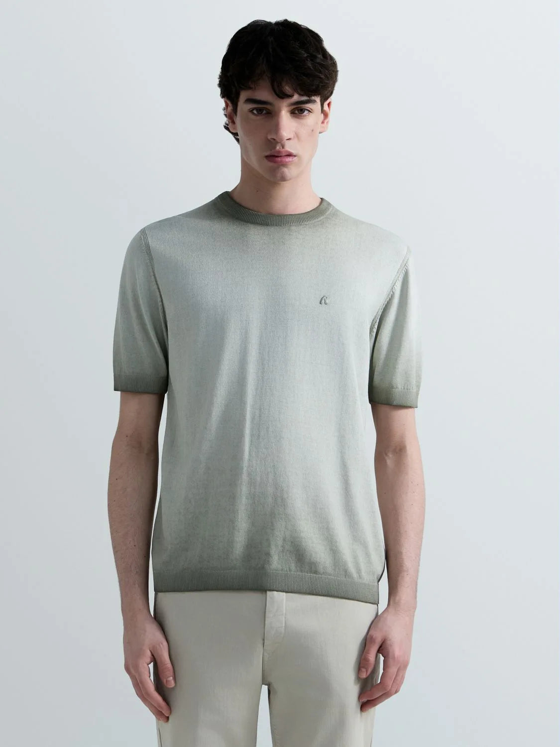 OMBRE COTTON REGULAR-FIT SWEATER T-SHIRT | TUNDRA GREEN UK4718 G20785A-851