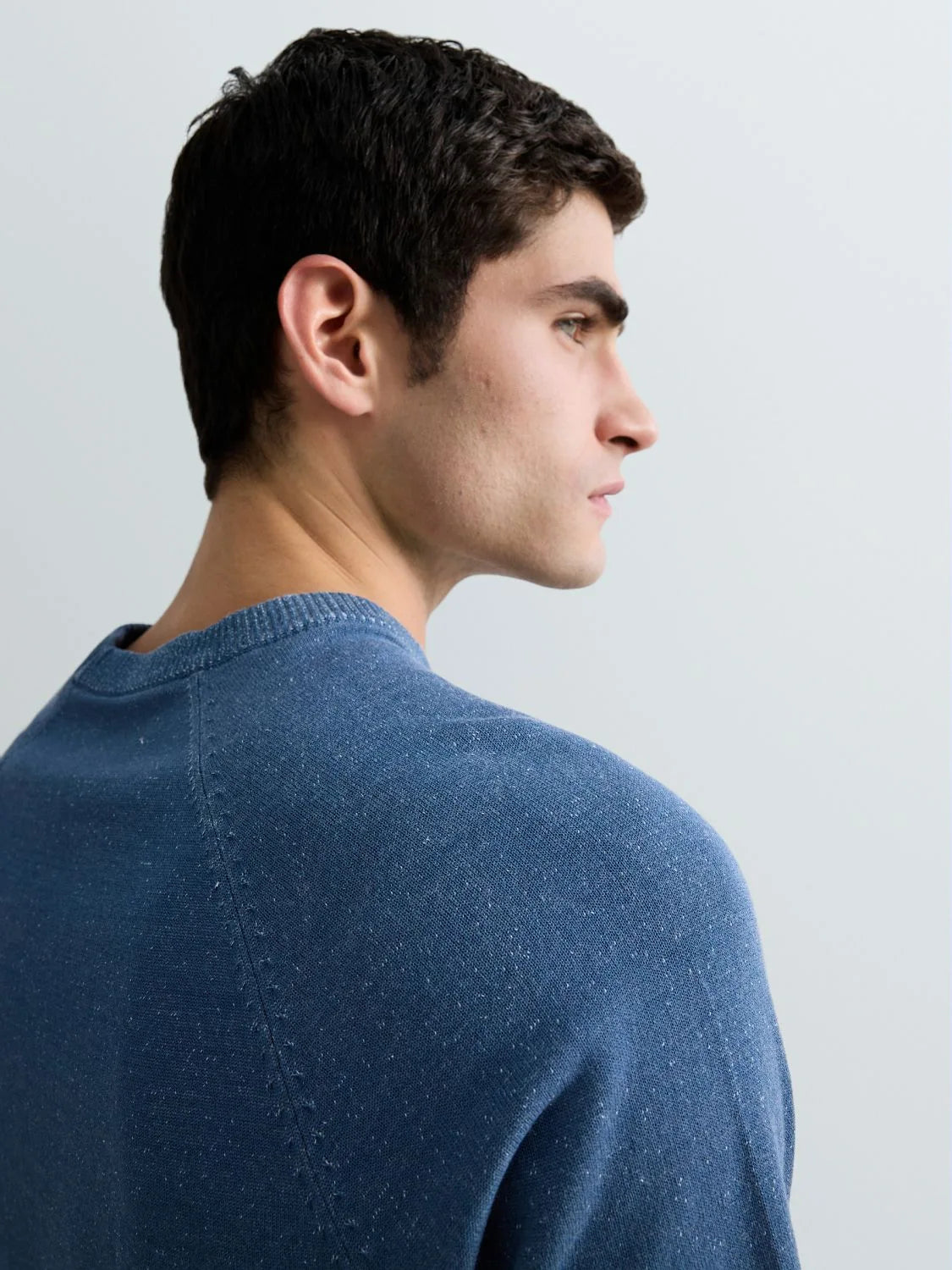 SHORT-SLEEVED KNIT T-SHIRT WITH EMBROIDERY | PETROL BLUE + WHITE UK5167 G24026-020