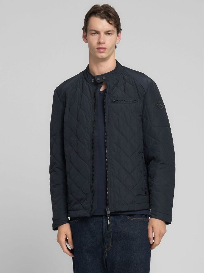 full zip technical deep blue jacket
