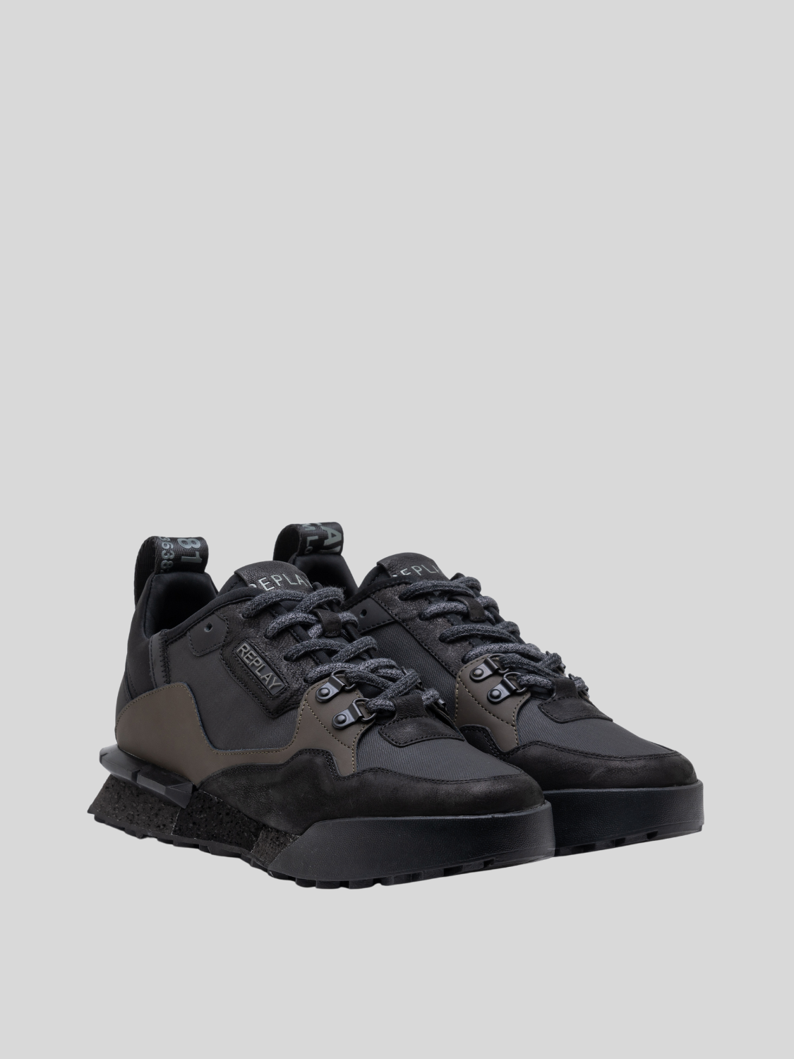 Field Speed Raw Black Dark Grey Sneakers - Replay Jeans