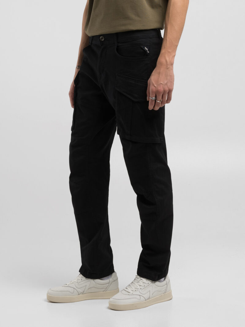 joe comfort cotton twill black trousers
